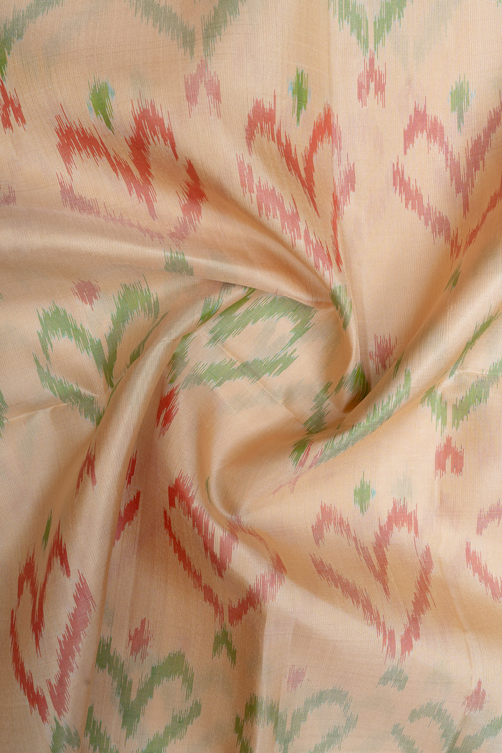 Off white and red pure soft silk saree
