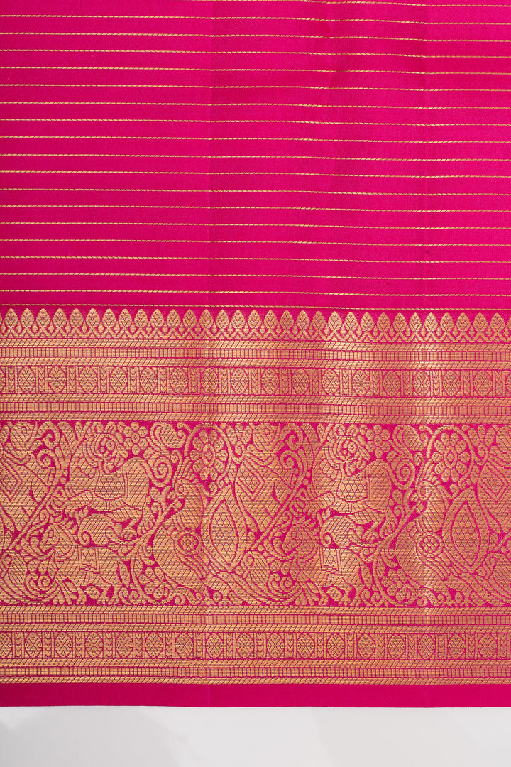 Pastel pink Zari checks pure kanchipuram silk saree