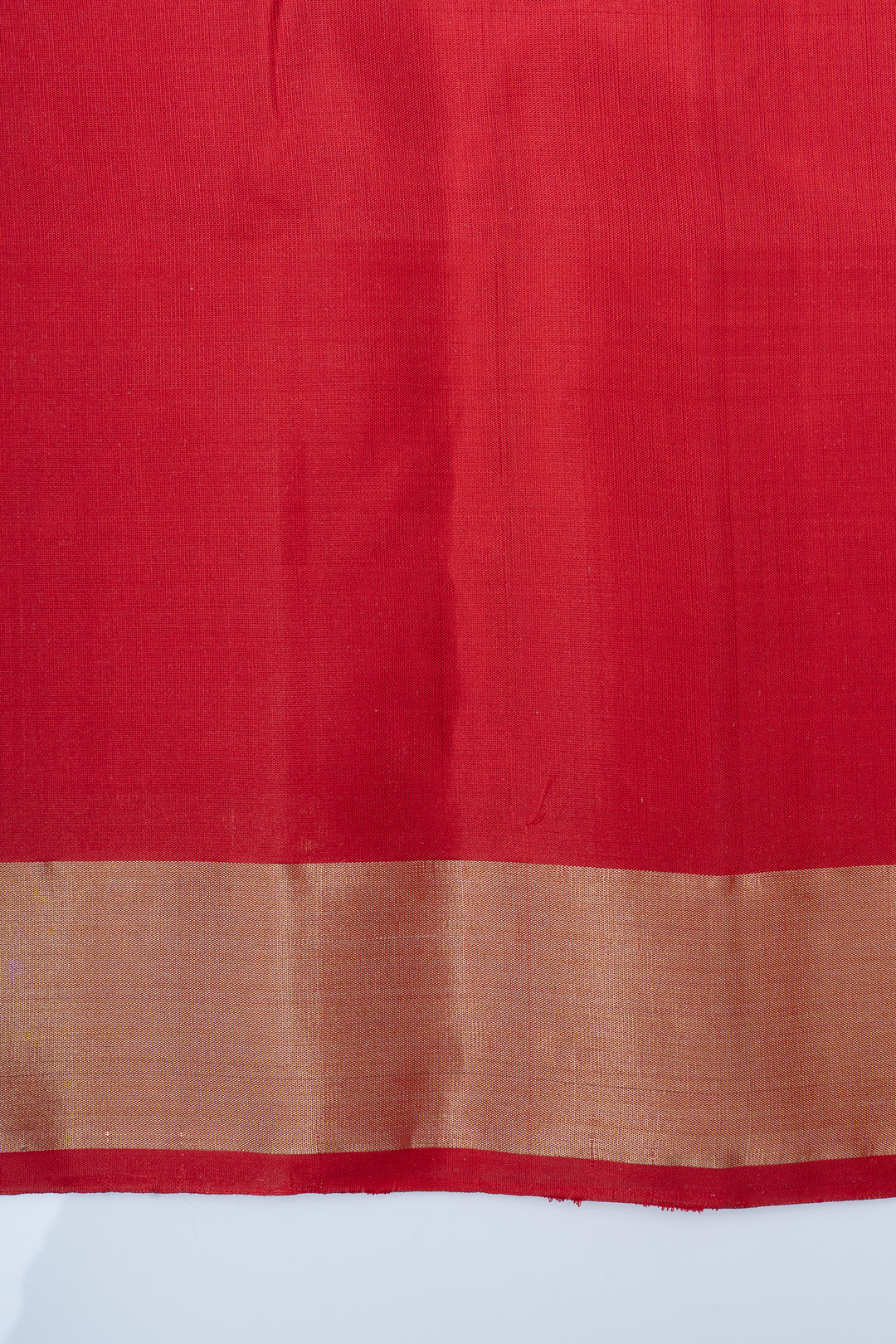 Off white and red pure soft silk saree