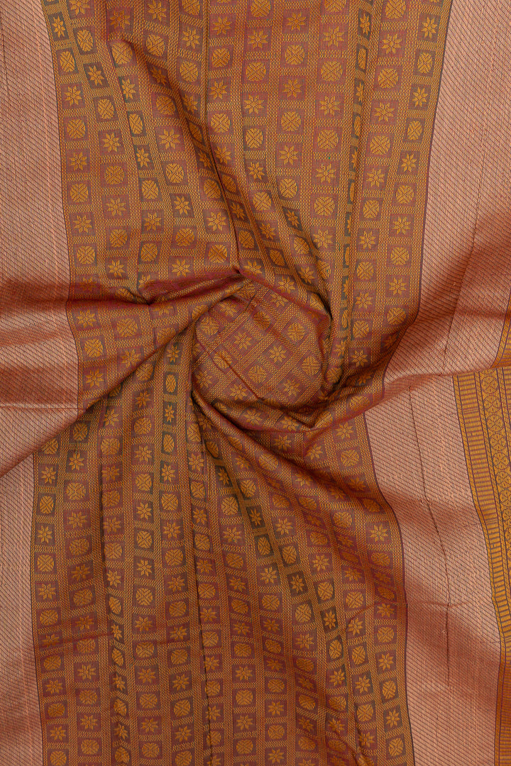 Maroonish purple checks pure cotton saree