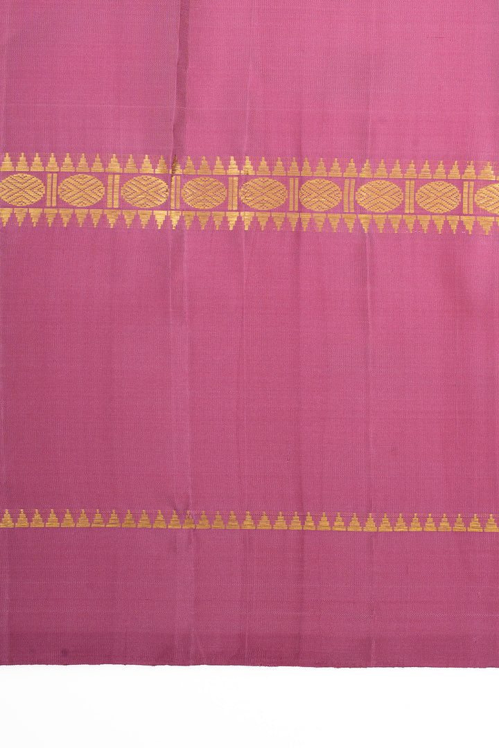 Black mauve Paithani motifs  pure kanchipuram silk saree
