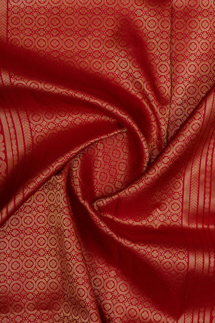 Bottle green and red Laksha buttas pure soft silk saree