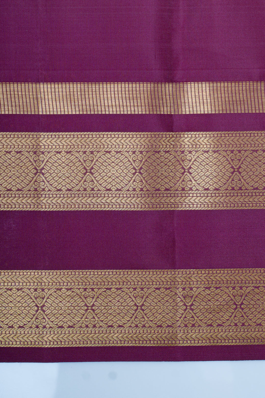 Plum purple Zari brocade pure kanchipuram silk saree