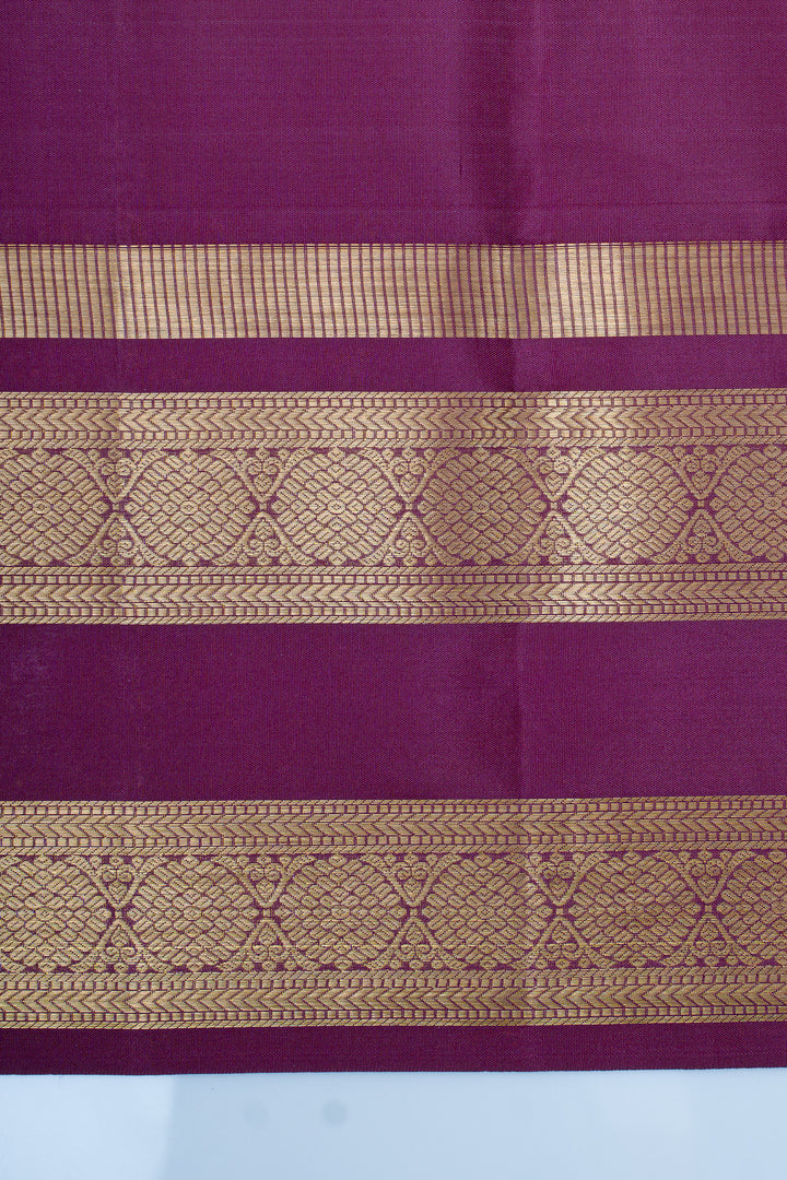 Plum purple Zari brocade pure kanchipuram silk saree