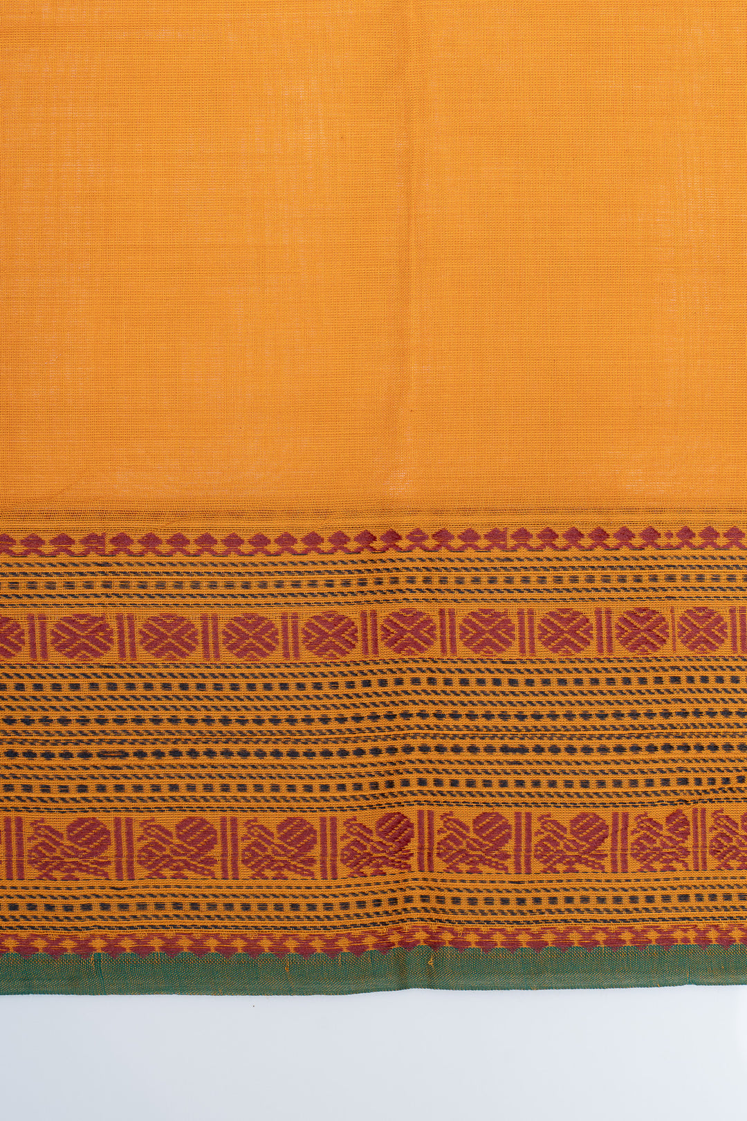 Mustard traditional pure cotton saree