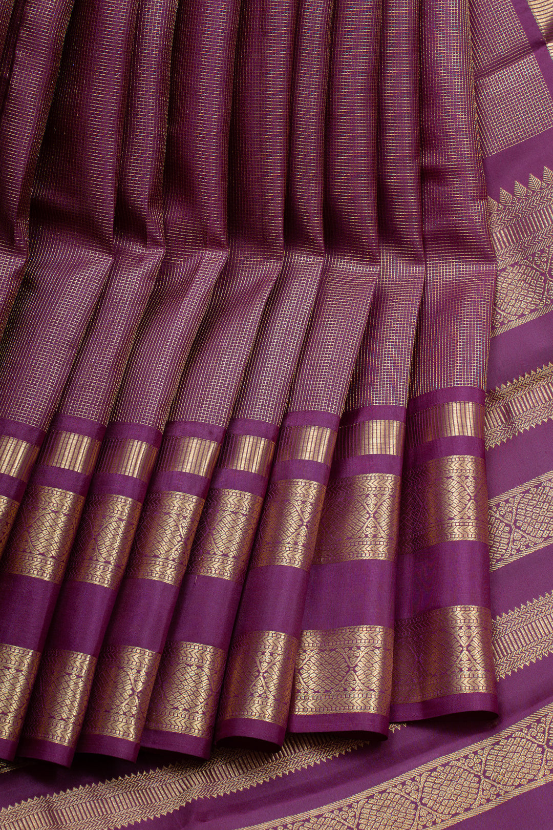 Plum purple Zari brocade pure kanchipuram silk saree