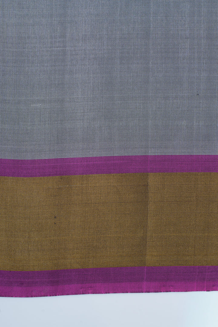 Off white and pink pure Ikat soft silk