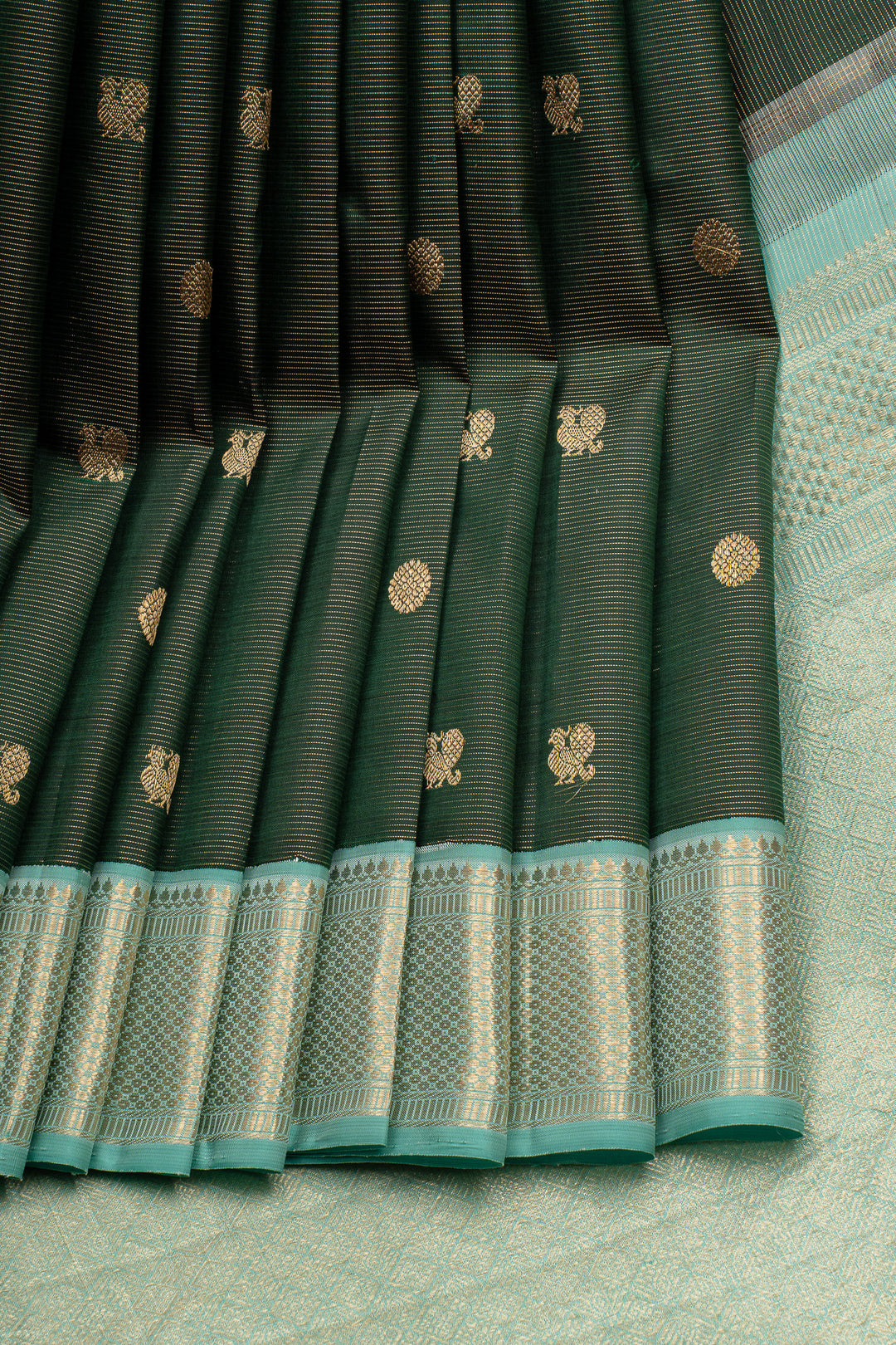 Bottle green Vairaoosi  pure kanchipuram silk saree
