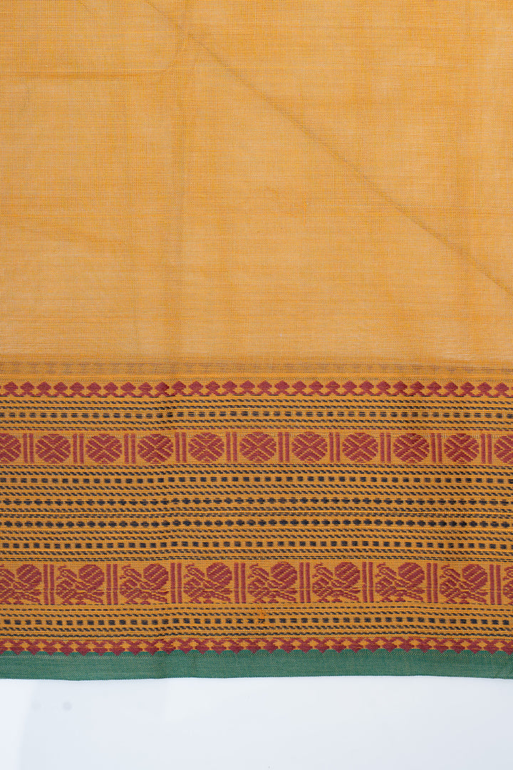 Beige traditional pure cotton saree