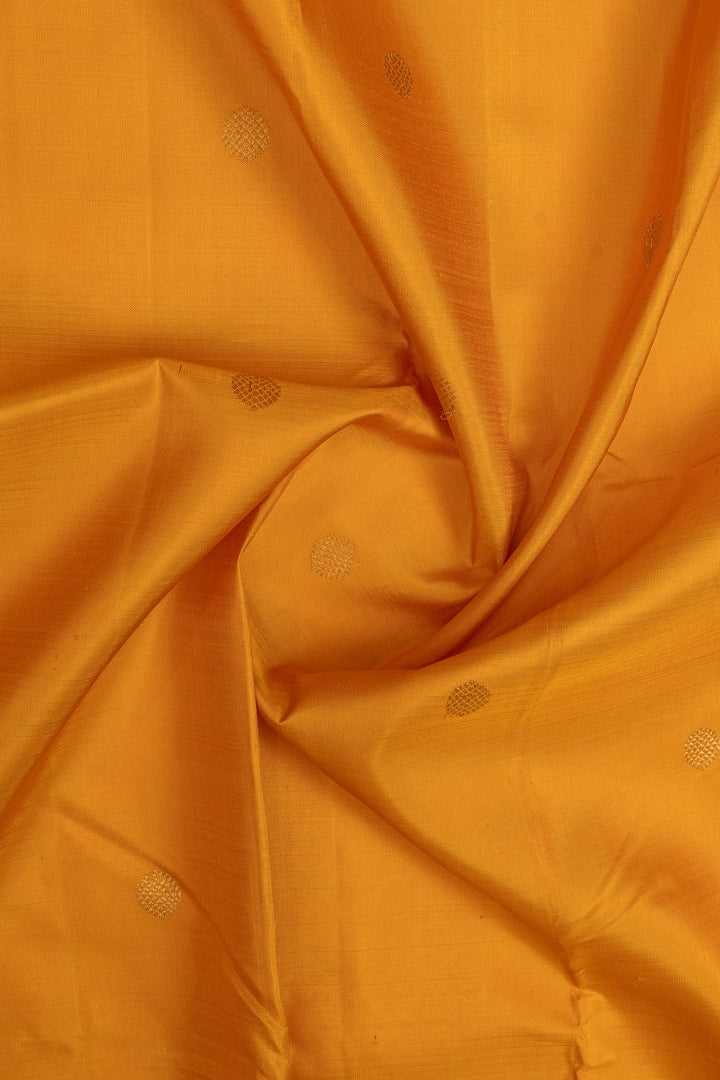 Yellow turning border  pure kanchipuram silk saree