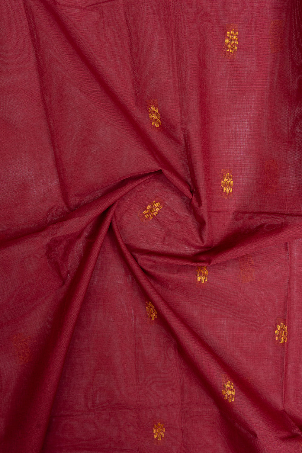 Red traditional pure cotton saree