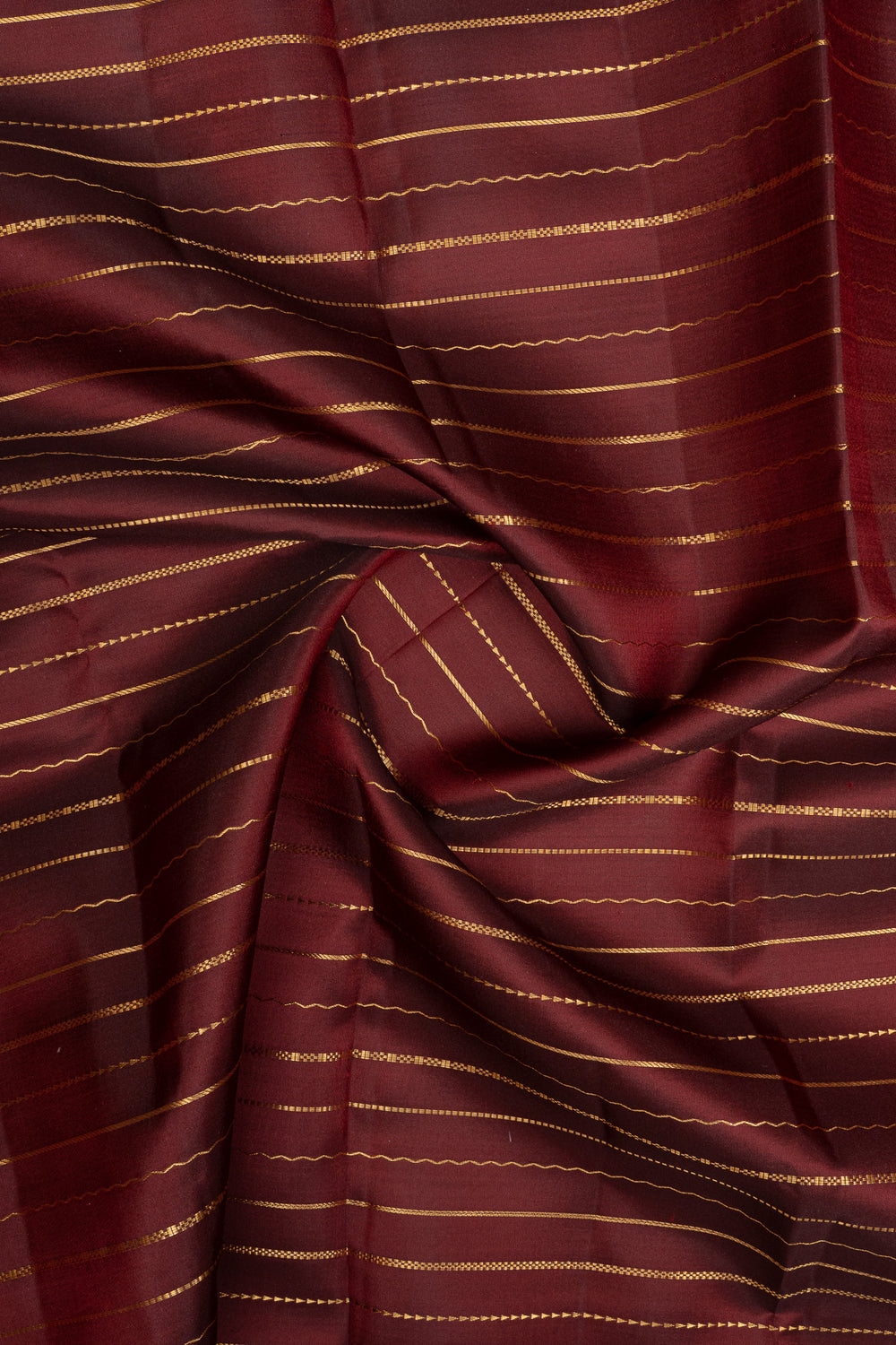 Maroon neli stripes pure kanchipuram silk saree