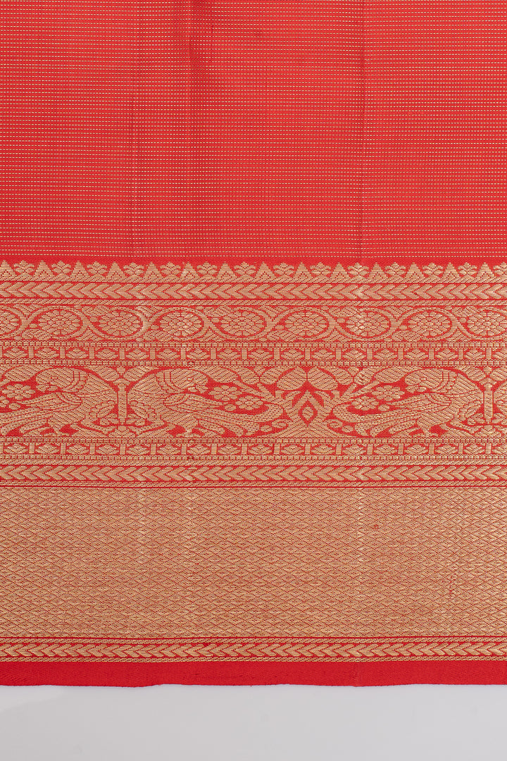 Red vairaoosi pure kanchipuram silk saree