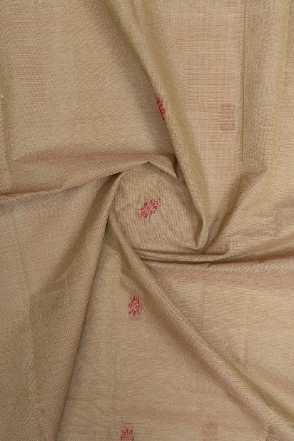 Beige traditional pure cotton saree