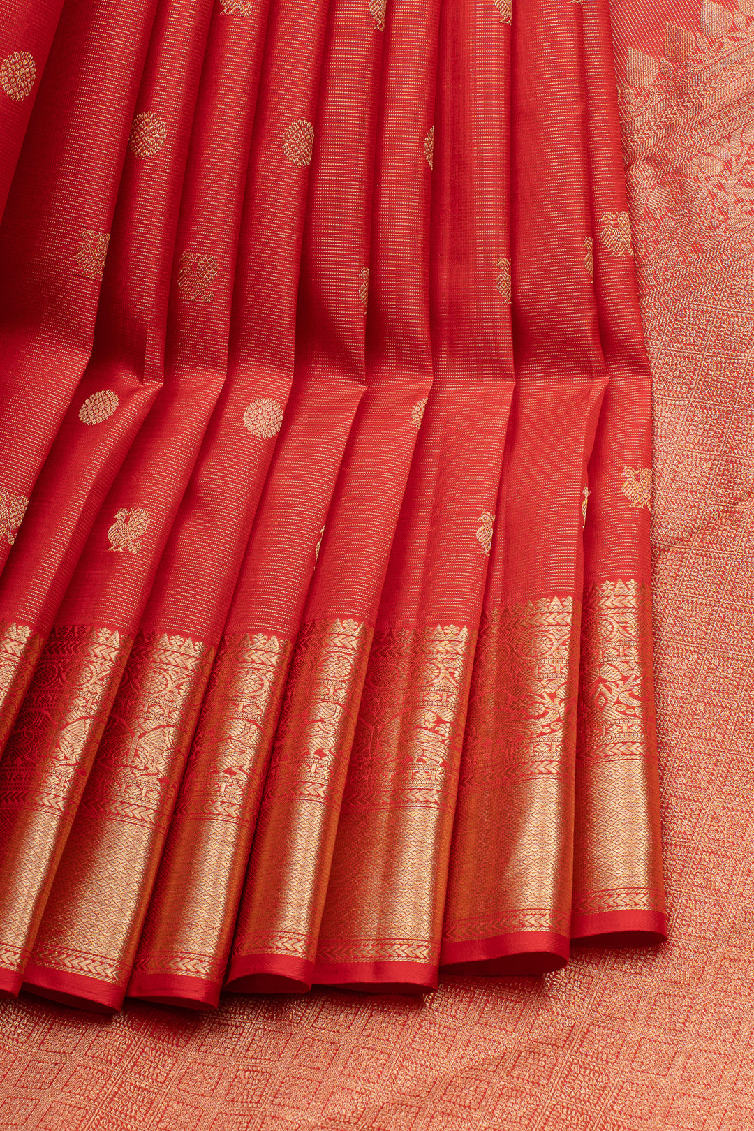 Red vairaoosi pure kanchipuram silk saree
