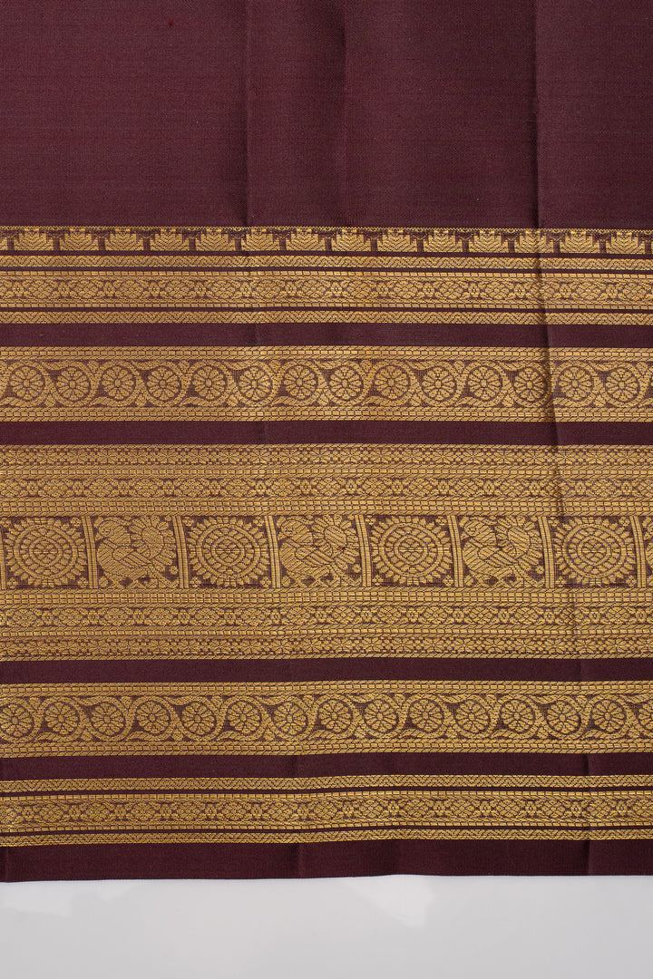 Mauve zari checks pure kanchipuram silk saree