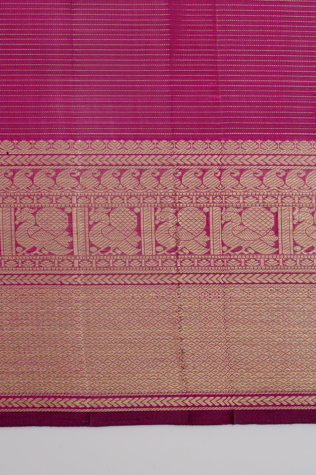 Peach pink Vairaoosi checks pure kanchipuram silk saree