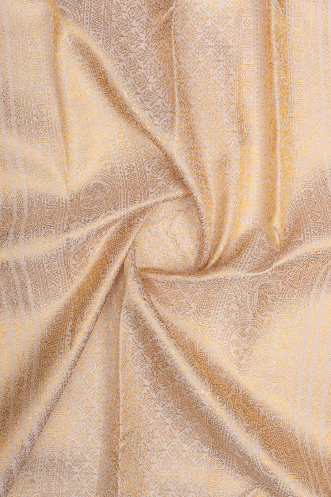 Chartreuse Green and ivory checks  pure kanchipuram silk saree