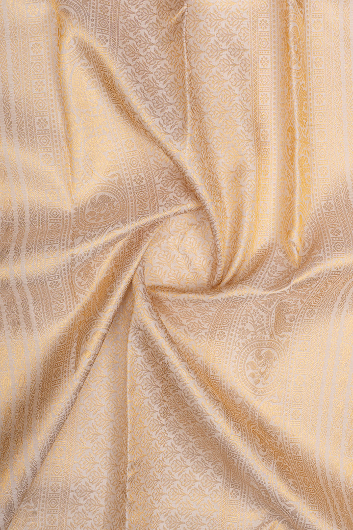 Chartreuse Green and ivory checks  pure kanchipuram silk saree
