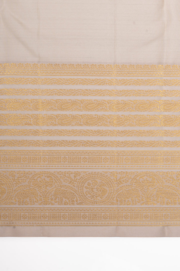 Chartreuse Green and ivory checks  pure kanchipuram silk saree