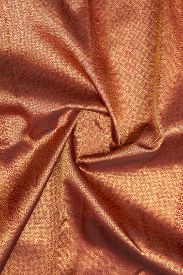 Maroon stripes pure kanchipuram silk saree
