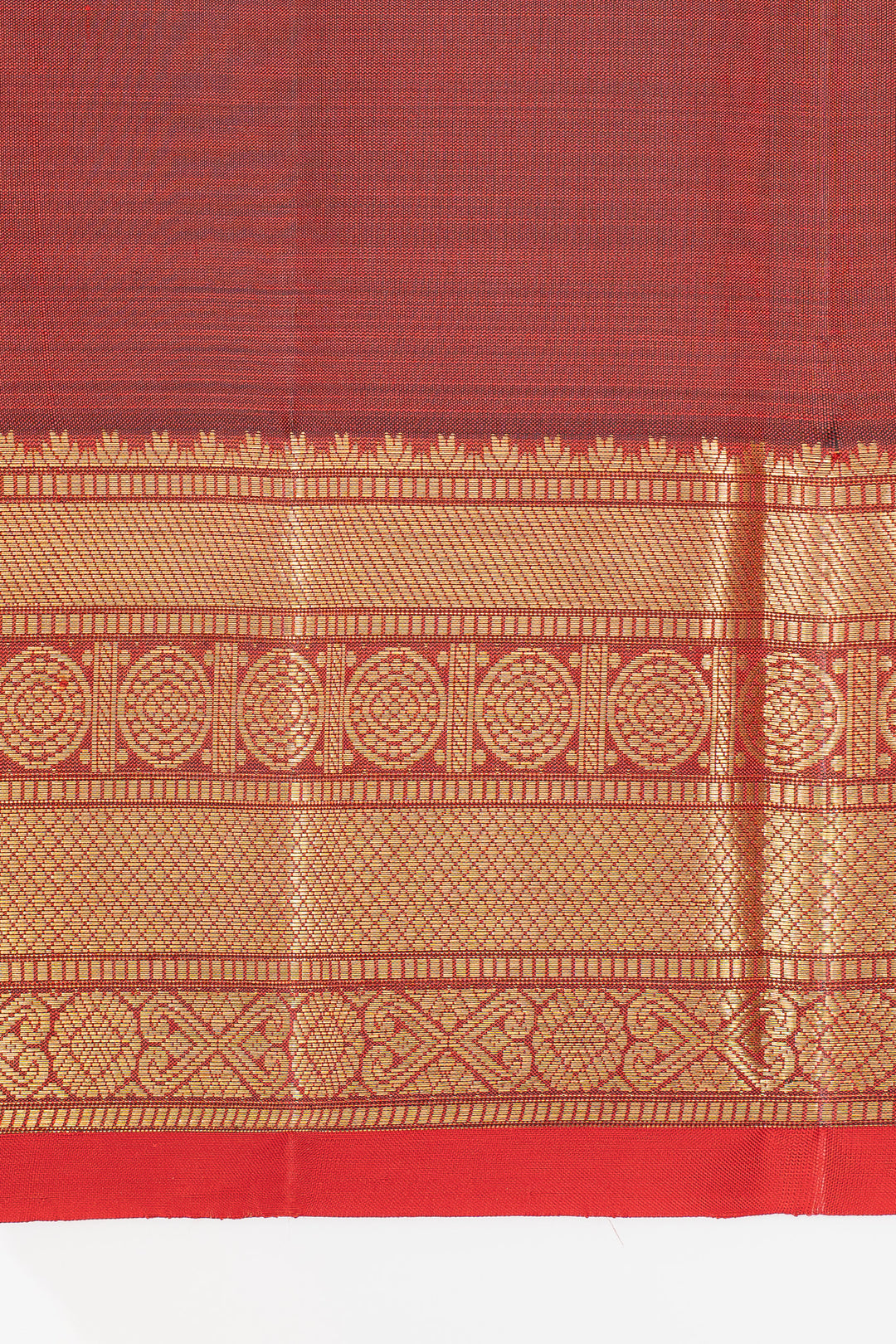 Maroon stripes pure kanchipuram silk saree