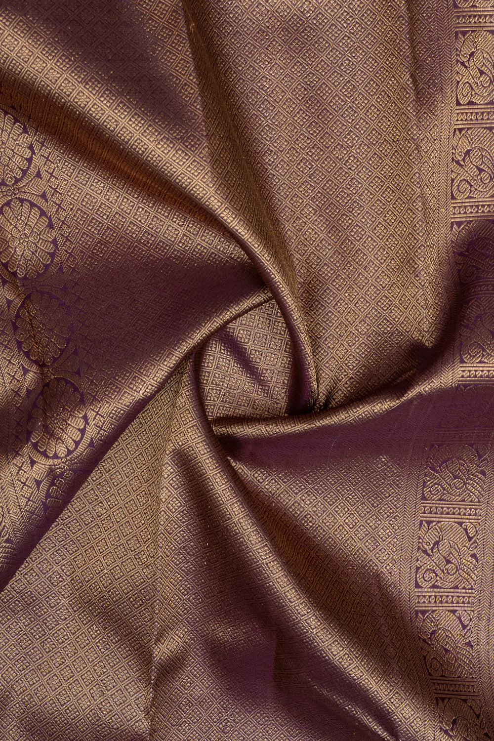 Purple Vairaoosi stripes rettai Pettu pure kanchipuram silk saree