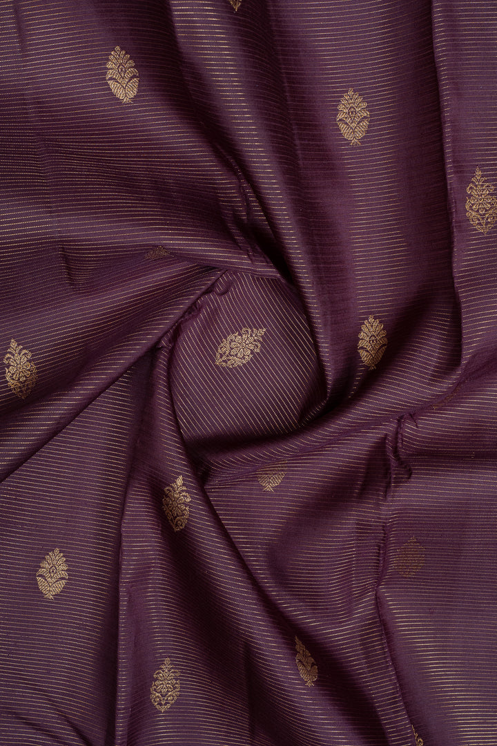 Purple Vairaoosi stripes rettai Pettu pure kanchipuram silk saree