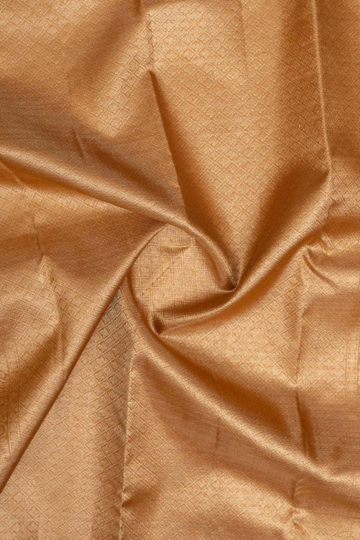 Mustard stripes pure kanchipuram silk saree