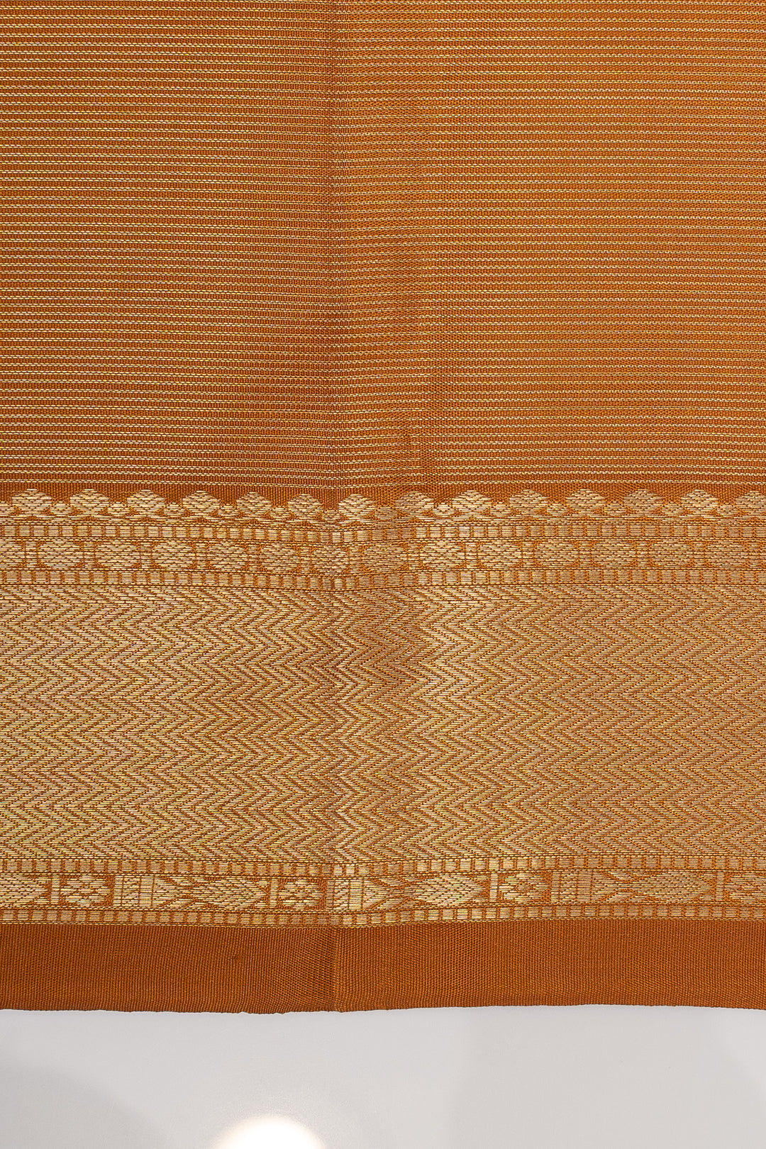 Mustard stripes pure kanchipuram silk saree