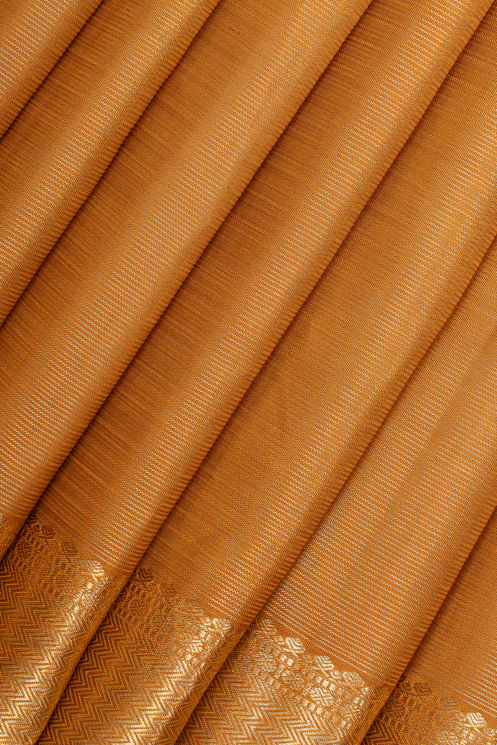 Mustard stripes pure kanchipuram silk saree