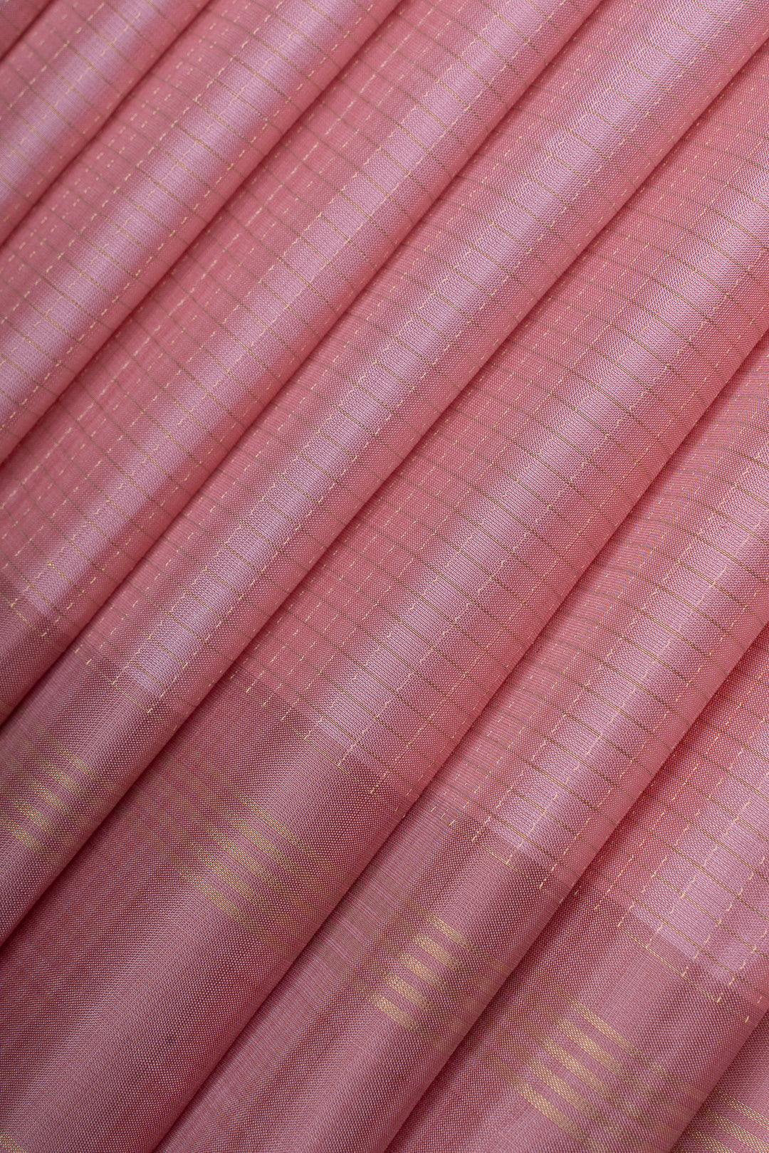 Pink zari checks pure kanchipuram silk saree