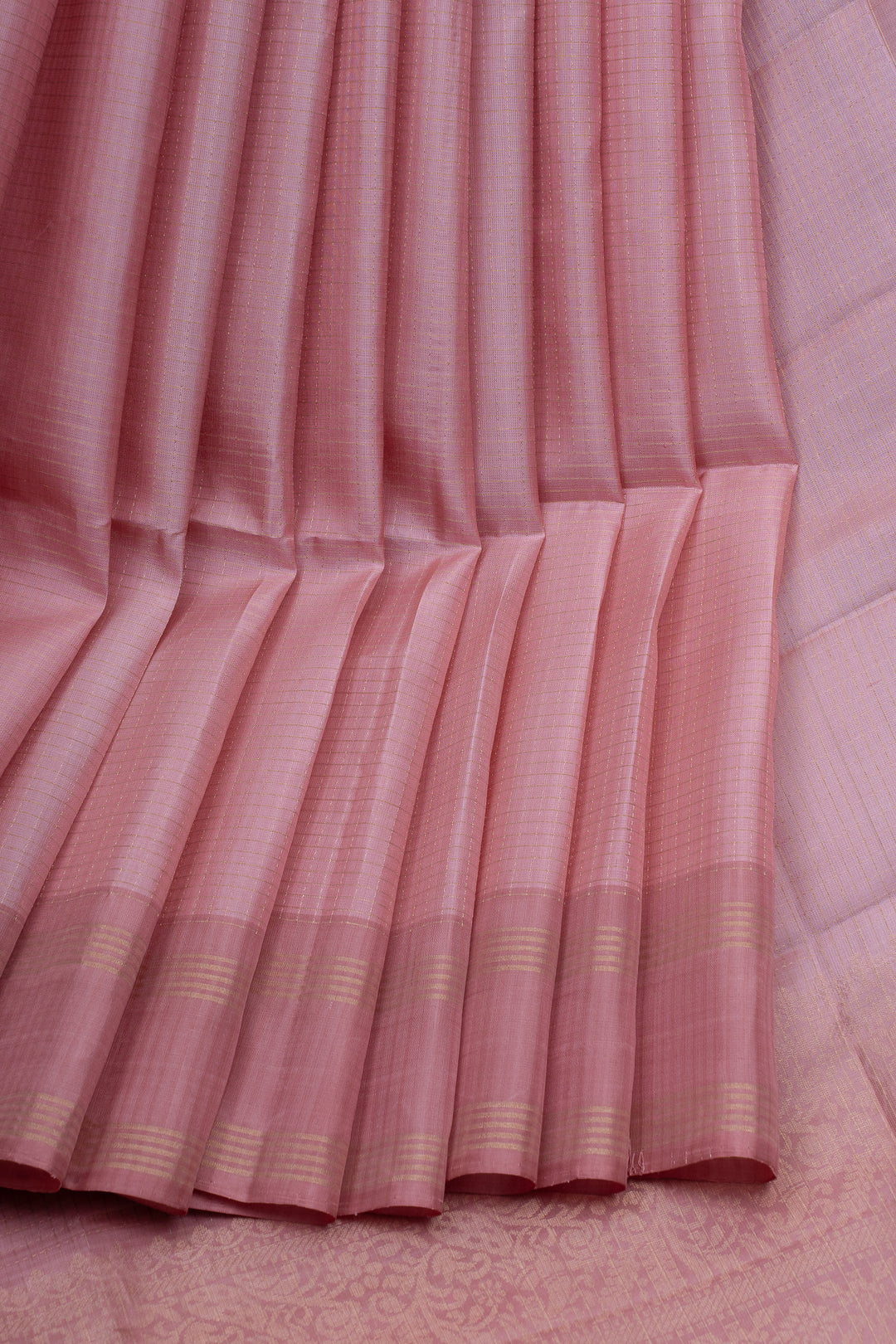 Pink zari checks pure kanchipuram silk saree