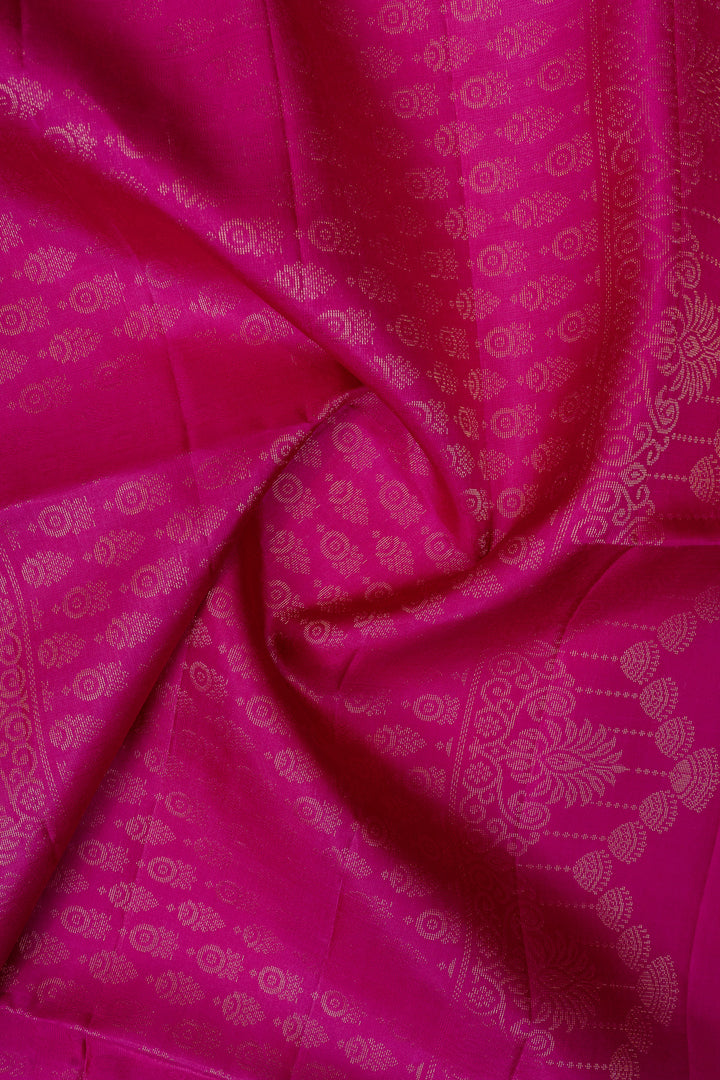Peach orange dancing motifs pure soft silk