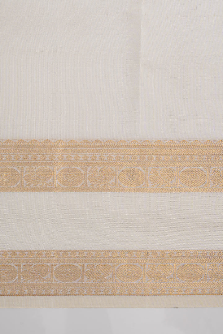Purple and ivory zari checks pure kanchipuram silk saree