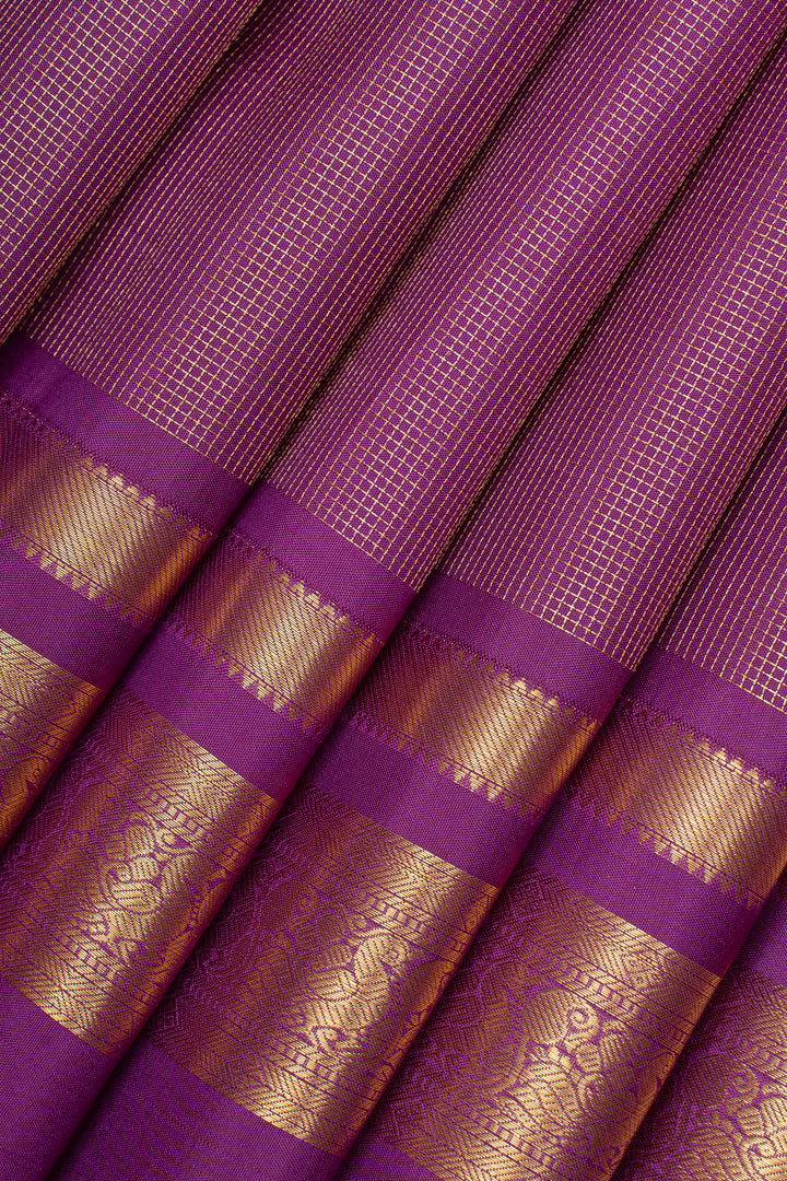 Mulberry Purple Muthu Zari traditional pure kanchipuram silk saree