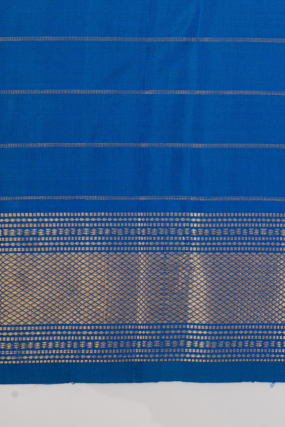 Peacock blue zari checks pure kanchipuram silk sare