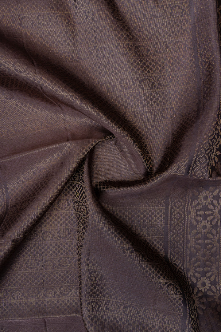 Aubergine purple and grey pure soft silk