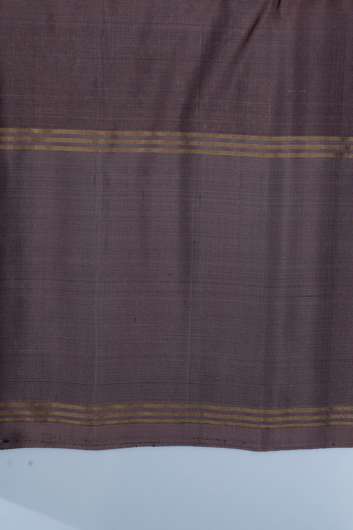 Aubergine purple and grey pure soft silk