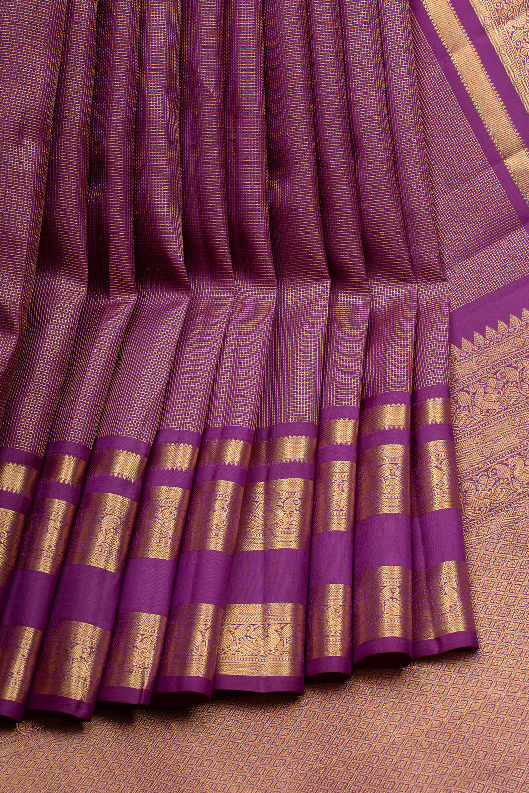 Mulberry Purple Muthu Zari traditional pure kanchipuram silk saree