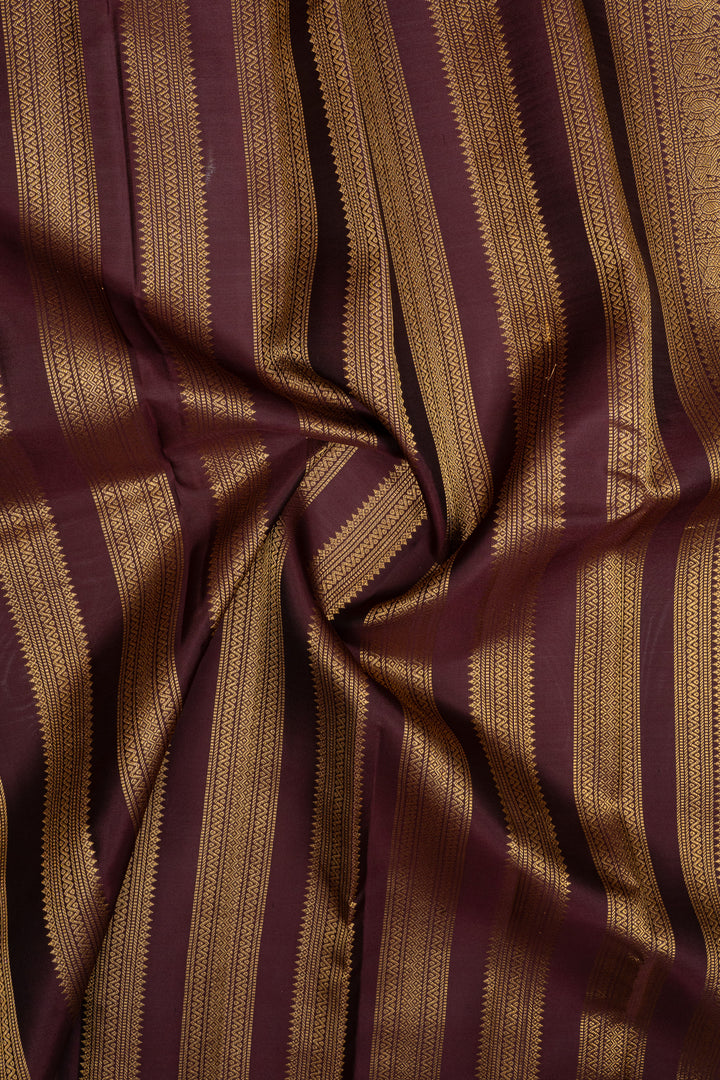 Mauve zari checks pure kanchipuram silk saree
