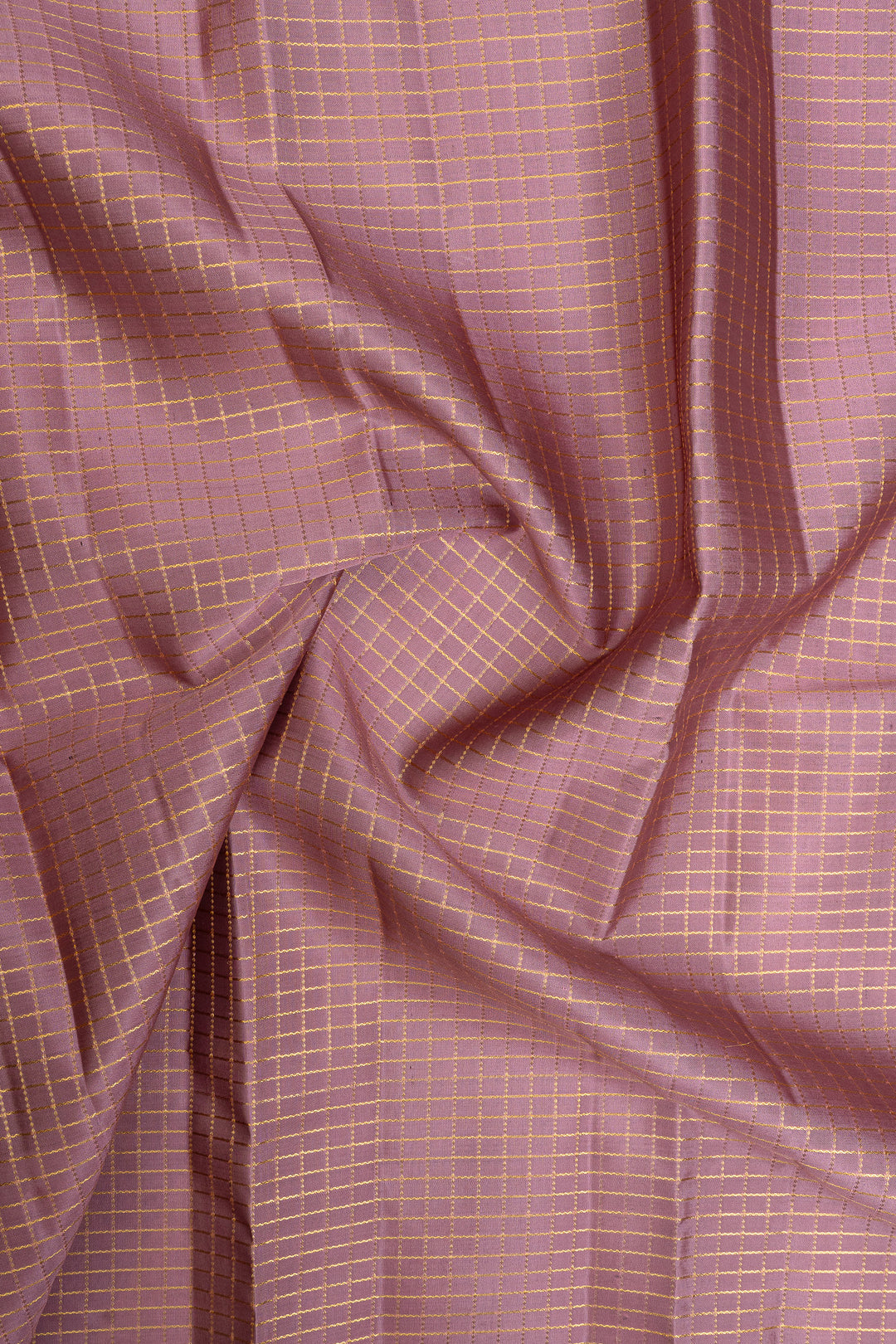 Mauve zari checks pure kanchipuram silk saree