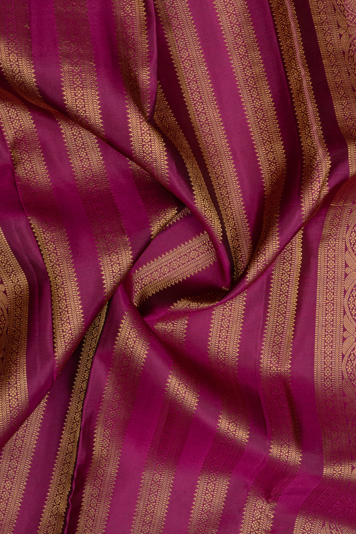 Jamun purple zari checks pure kanchipuram silk saree