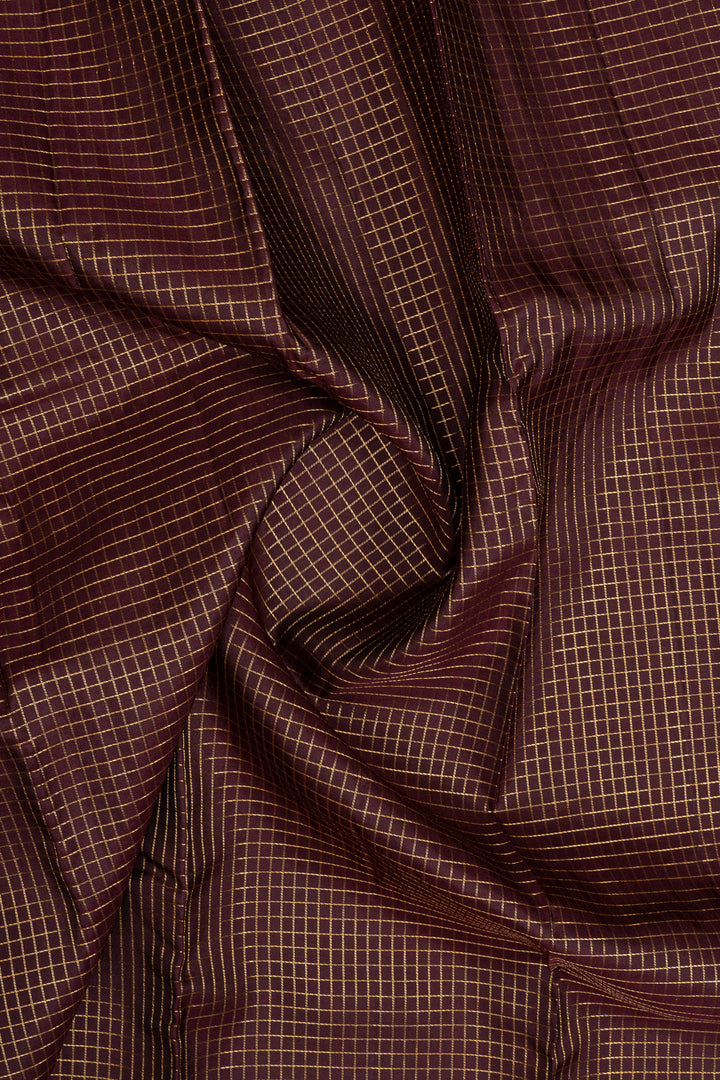 Jamun purple zari checks pure kanchipuram silk saree
