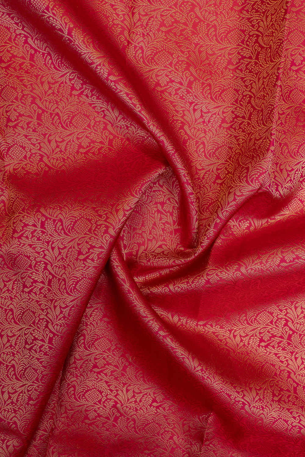 Pink floral brocade pure kanchipuram silk saree
