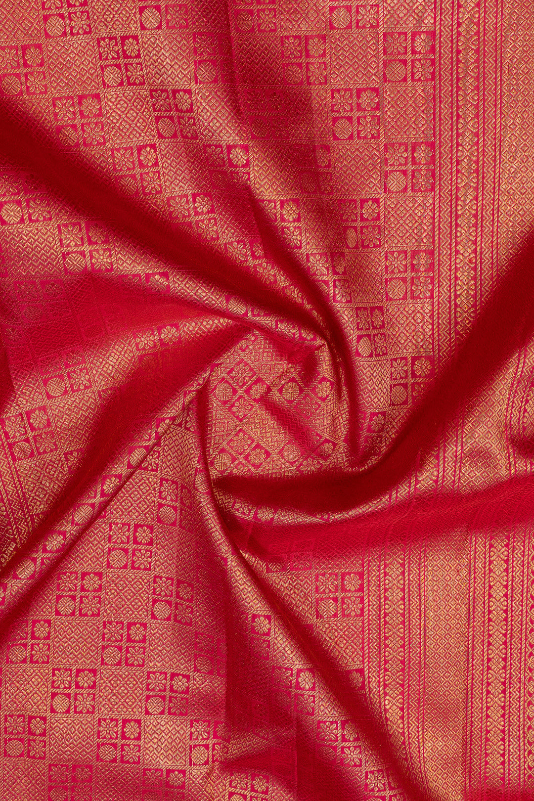 Cream and pink traditional jhumki motifs pure kanchipuram silk saree