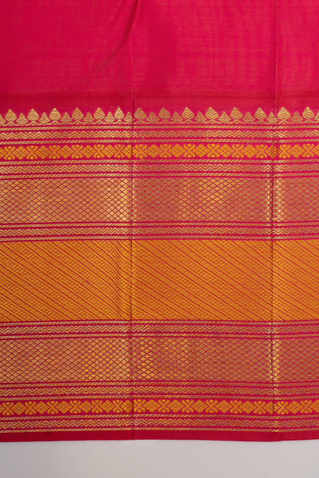 Cream and pink traditional jhumki motifs pure kanchipuram silk saree