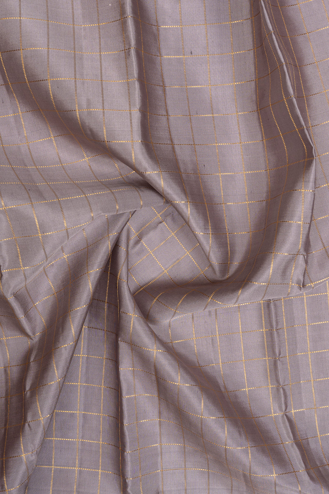Grey Zari checks varisaipettu pure kanchipuram silk saree