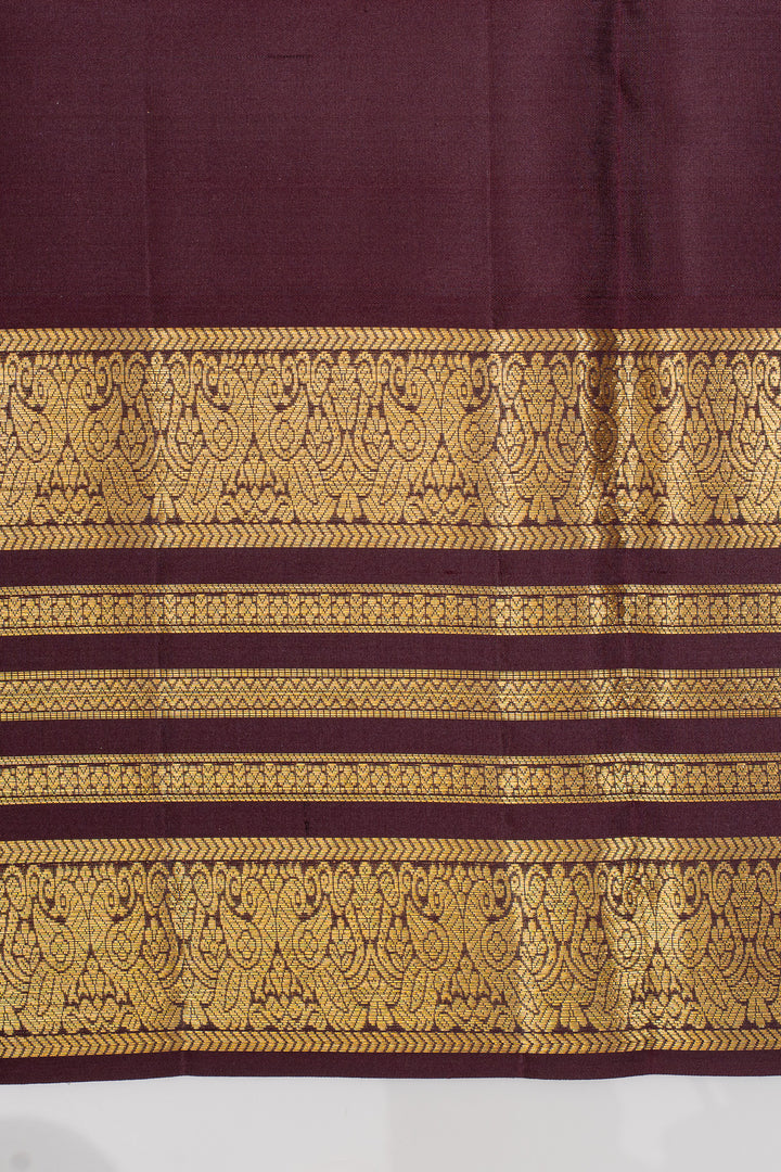 Grey Zari checks varisaipettu pure kanchipuram silk saree
