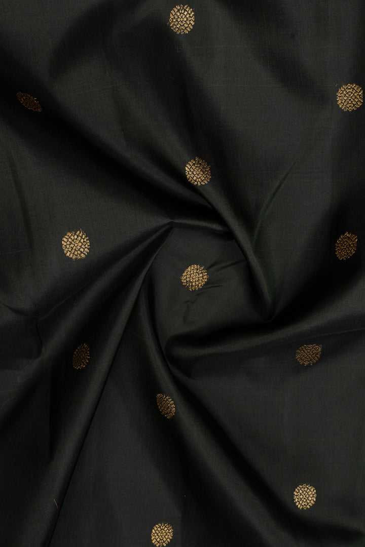 Bottle green temple border  pure kanchipuram silk saree